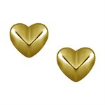 24k gold plated faceted heart earstuds