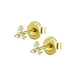 Boucles d’oreilles trinity plaquées or 24k avec des pierres