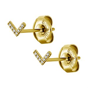 Boucles d'oreilles plaquées or 24k en forme de v