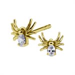 24k gold plated jewelled spider earstuds