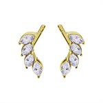 Boucles d'oreilles plaquées or 24k avec marquise en pierres