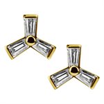 24k gold plated jewelled windmill earstuds