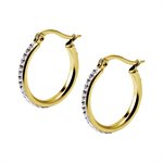 Boucles d'oreilles plaquées or 24k avec pierres