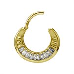 24k gold plated 2 faced jewelled hoop earrings