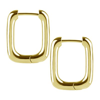 18k gold plated CoCr hoop earrings with square profile