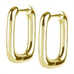 18k gold plated CoCr hoop earrings with square profile