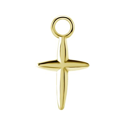 Pendentif croix en CoCr plaqué or 18k pour clicker