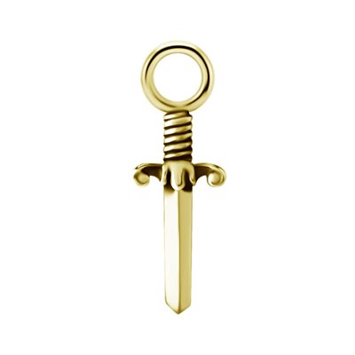 18k gold plated CoCr dagger charm for clicker