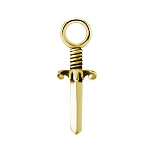 Pendentif dague en CoCr plaqué or 18k pour clicker