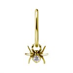 18k gold plated CoCr jewelled spider charm for clicker