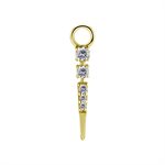 18k gold plated CoCr jewelled spike charm for clicker