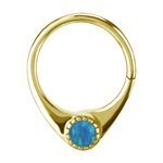 18k gold plated CoCr clicker ring set with opals bullets