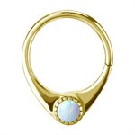 18k gold plated CoCr clicker ring set with opals bullets