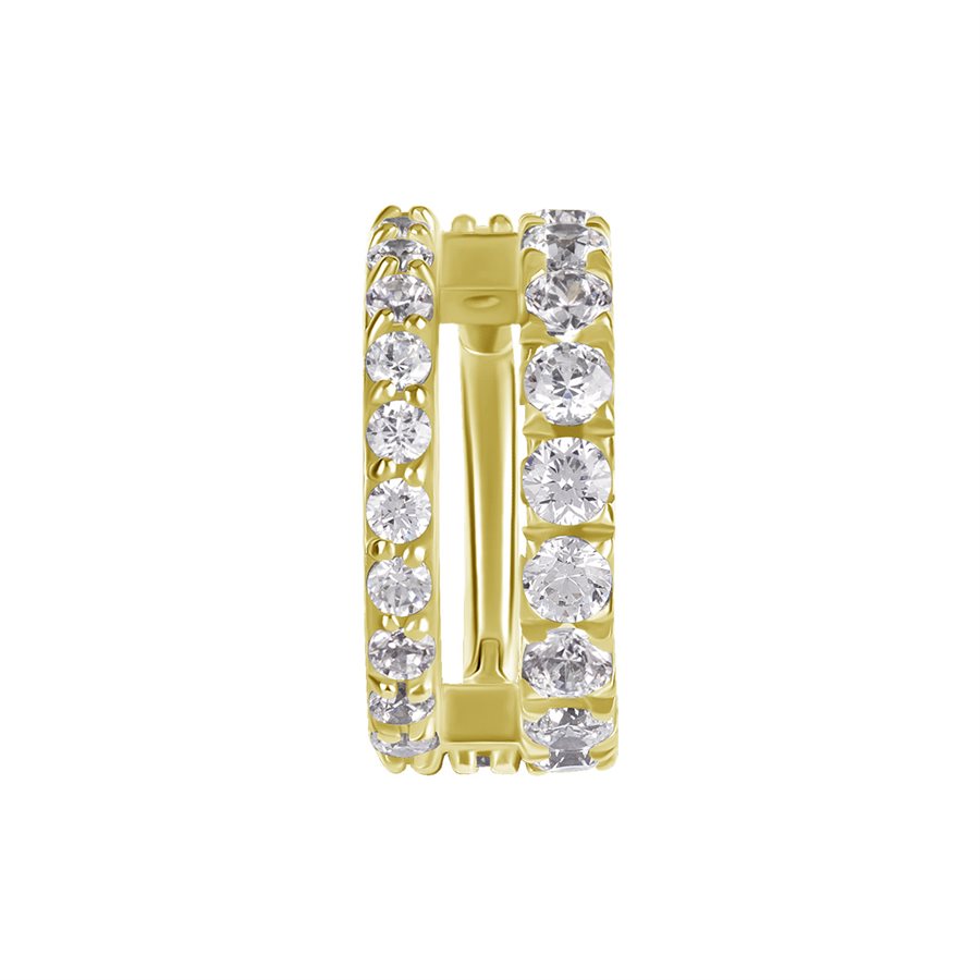 18k gold plated CoCr clicker with jewelled double rings