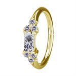 18k gold plated CoCr front facing jewelled clicker ring