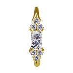 18k gold plated CoCr front facing jewelled clicker ring