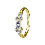 18k gold plated CoCr front facing jewelled clicker ring