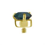 18k gold plated CoCr internal attachment set with nano gem