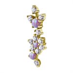 18k gold plated CoCr internal attachment w. flower and opals