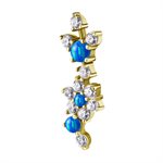 18k gold plated CoCr internal attachment w. flower and opals