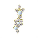 18k gold plated CoCr internal attachment w. flower and opals