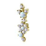 18k gold plated CoCr internal attachment w. flower and opals