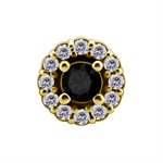 18k gold plated CoCr internal round jewelled attachment