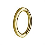 18k gold plated CoCr oval belly clicker with square profile