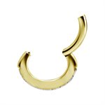 18k gold plated CoCr hinged jewelled belly clicker ring