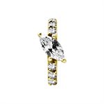 18k gold plated CoCr jewelled belly clicker ring