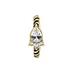 18k gold plated CoCr jewelled belly clicker ring