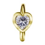 18k gold plated CoCr jewelled heart belly clicker ring