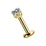 18k gold plated CoCr internal threadless jewelled attachment