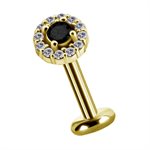 18k gold plated CoCr threadless attachment with zirconia