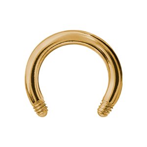 Tige de barbell circulaire plaquée or 24k