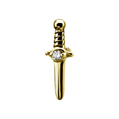 24k gold plated internal jewelled dagger attachment