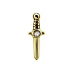 24k gold plated internal jewelled dagger attachment