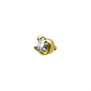 24k gold plated internal attachment with prong setting stone