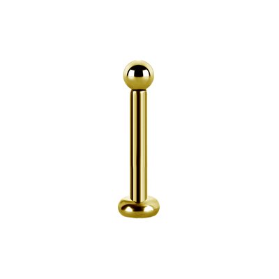 24k gold plated titanium internal labret with ball