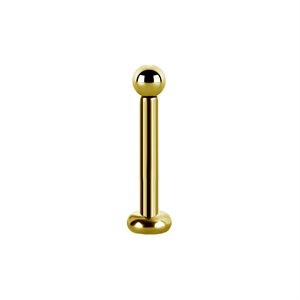 Labret interne en titanium plaqué or 24k avec une boule