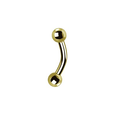 24k gold plated titanium internal curved barbell