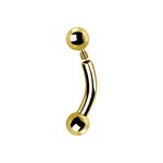 Barbell courbé interne en titanium plaqué or 24k