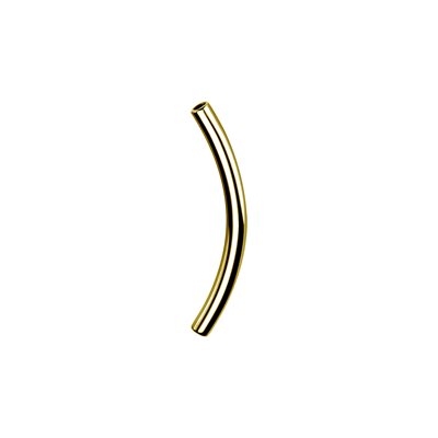 Tige de barbell courbé interne en titanium plaqué or 24k