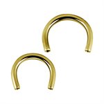 Tige de barbell circulaire interne en titanium plaqué or 24k