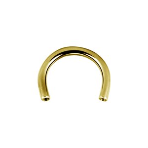 Tige de barbell circulaire interne en titanium plaqué or 24k