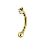 24k gold plated titanium internal banana w. premium zirconia