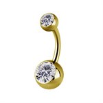 24k gold plated titanium internal jewelled navel banana