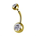 24k gold plated titanium internal jewelled navel banana