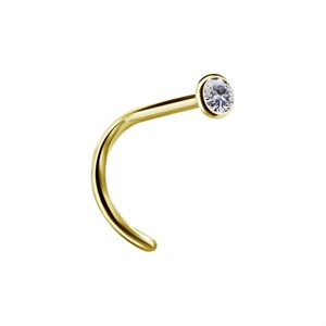 24k gold plated titanium nosescrew with premium zirconia