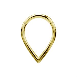 24k gold plated plain V shaped hinged clicker ring